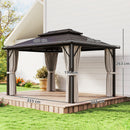 Outsunny 3x4m Polycarbonate Hardtop Gazebo with Aluminium Frame