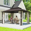 Outsunny 3x4m Polycarbonate Hardtop Gazebo with Aluminium Frame