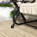 Outsunny 2-in-1 Garden Swing Chair for 3 Person w/ Adjustable Canopy, Cream