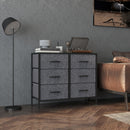 HOMCOM 6 Drawer Fabric Chest of Drawers w/ Wooden Top for Hallway