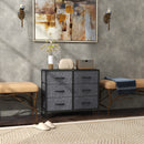 HOMCOM 6 Drawer Fabric Chest of Drawers w/ Wooden Top for Hallway