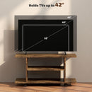 HOMCOM Brown Modern TV Cabinet Stand Storage Shelves Table Mobile Rustic