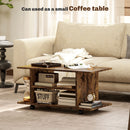 HOMCOM Brown Modern TV Cabinet Stand Storage Shelves Table Mobile Rustic