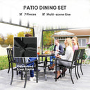 Outsunny 7 Pieces Patio Dining Set with Umbrella Hole, for Poolside, Garden