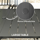 Outsunny 7 Pieces Patio Dining Set with Umbrella Hole, for Poolside, Garden