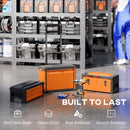 HOMCOM 3-Tier Tool Box With Wheels, Stackable Steel Toolbox