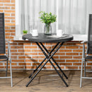 Outsunny Round Garden Dining Table for 4, Foldable Outdoor Table for Garden