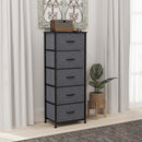 HOMCOM 5 Drawer Fabric Chest of Drawers w/ Wooden Top for Hallway