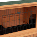PawHut Wooden Rabbit Hutch, Antiseptic Outdoor, for 1-2 Rabbits - Orange