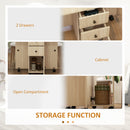 HOMCOM Folding Dining Table, Drop Leaf Table With Drawers Distressed