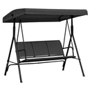 Outsunny 3 Seater Garden Swing Patio Hammock w/ Canopy for Outdoor Black