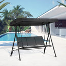 Outsunny 3 Seater Garden Swing Patio Hammock w/ Canopy for Outdoor Black