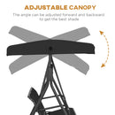 Outsunny 3 Seater Garden Swing Patio Hammock w/ Canopy for Outdoor Black