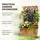Outsunny Wooden Planter with Trellis and Drainage Holes
