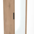 Java Tall 2 Door Mirrored Robe in Slatted Effect / White - Ready Assembled