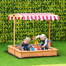 Outsunny Children's  Wooden Sandbox with  Cover - wood