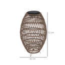 Outsunny Rattan Solar Lamp, Auto On/Off Garden Lantern