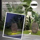 Outsunny Rattan Solar Lamp, Auto On/Off Garden Lantern
