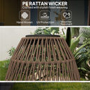 Outsunny Rattan Solar Lamp, Auto On/Off Garden Lantern