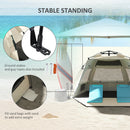 Outsunny Pop Up Beach Tent For 2-3 Person With Carry Bag, UPF15+, Khaki