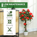 Outsunny Set of 2 90cm Artificial Rose Tree, Fake Decorative Plant