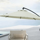 Outsunny 3(m) Cantilever Parasol with Cross Base, Crank Handle, Tilt