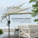 Outsunny 3(m) Cantilever Parasol with Cross Base, Crank Handle, Tilt