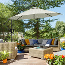 Outsunny 3(m) Cantilever Parasol with Cross Base, Crank Handle, Tilt