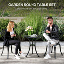 Outsunny 3 PCs Cast Aluminium Bistro Set w/ Parasol Hole for Balcony, Black