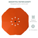 Outsunny Garden Parasol Umbrella with LED Lights and Tilt, Table Umbrella
