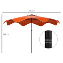Outsunny Garden Parasol Umbrella with LED Lights and Tilt, Table Umbrella