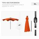 Outsunny Garden Parasol Umbrella with LED Lights and Tilt, Table Umbrella