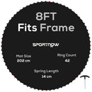 SPORTNOW Trampoline Mat with 42 V-Hooks, for 8ft Trampoline, Black