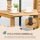 Outsunny Wooden Garden Love Seat w/ Coffee Table Partner Bench Tan Brown