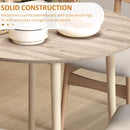 HOMCOM Foldable Dining Table, Round Drop Leaf Table, Wood Legs, Natural