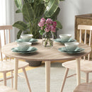 HOMCOM Foldable Dining Table, Round Drop Leaf Table, Wood Legs, Natural
