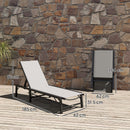 Outsunny Folding Sun Lounger, 5-Position Adjustable Sun Sunbed