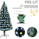 HOMCOM Fibre Optic Christmas Tree with Star Topper 5ft