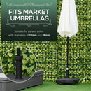 Outsunny 20kg Heavy Duty Garden Parasol Base with Wheels for Patio Deck Black