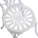 Outsunny 3 Piece Bistro Set, Aluminium Garden Furniture with Umbrella Hole