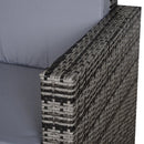 Outsunny Rattan Sofa 2 Seater - Grey