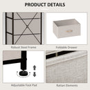 HOMCOM 5 Drawer Fabric Chest of Drawers w/ Wooden Top for Hallway