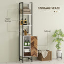 HOMCOM Tall Bathroom Storage Cabinet with 3 Shelves, 30 x 30 x 170 cm, White