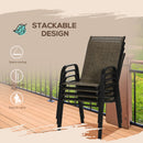 Outsunny Set Of 4 Garden Dining Chair Set Outdoor W/ High Back Armrest Brown