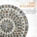 Outsunny Mosaic Side Table Bistro Coffee Table for Garden Patio Balcony Grey