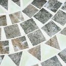 Outsunny Mosaic Side Table Bistro Coffee Table for Garden Patio Balcony Grey