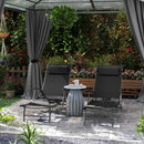 Outsunny Set of 2 Garden Sun Loungers, Folding Chaise Lounge Chairs, Grey