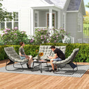 Outsunny 4 PC Garden Furniture Set with Loveseat, Chairs, Table