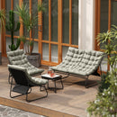 Outsunny 4 PC Garden Furniture Set with Loveseat, Chairs, Table