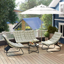 Outsunny 4 PC Garden Furniture Set with Loveseat, Chairs, Table
